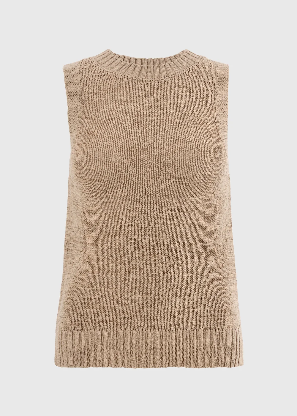 Stone Tape Yarn Knitted Vest Top - S Image 1