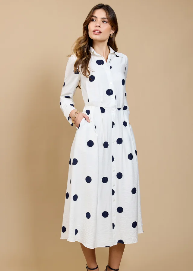 Little Mistress Spot Print Midaxi Shirt Dress by Vicky Pattison