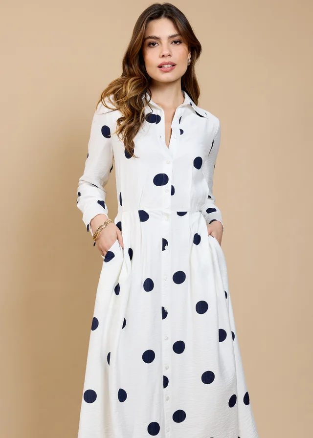 Little Mistress Spot Print Midaxi Shirt Dress by Vicky Pattison