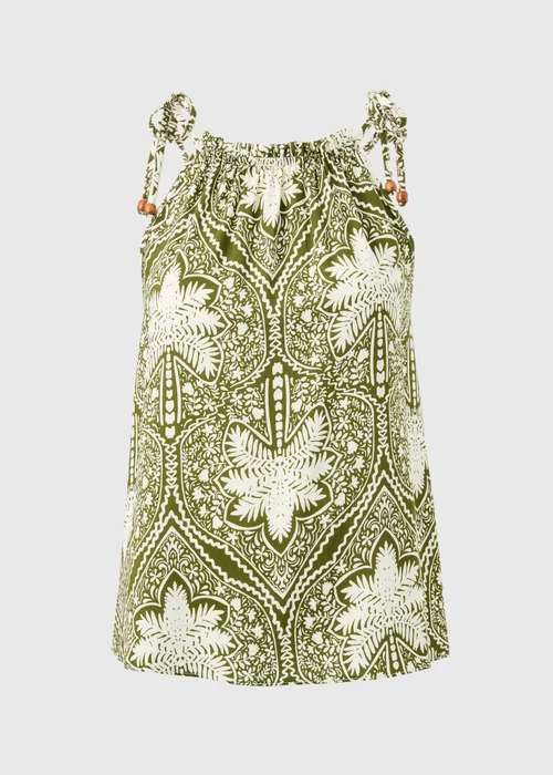 Khaki Palm Print Cami Co Ord Top - 24 Image 3