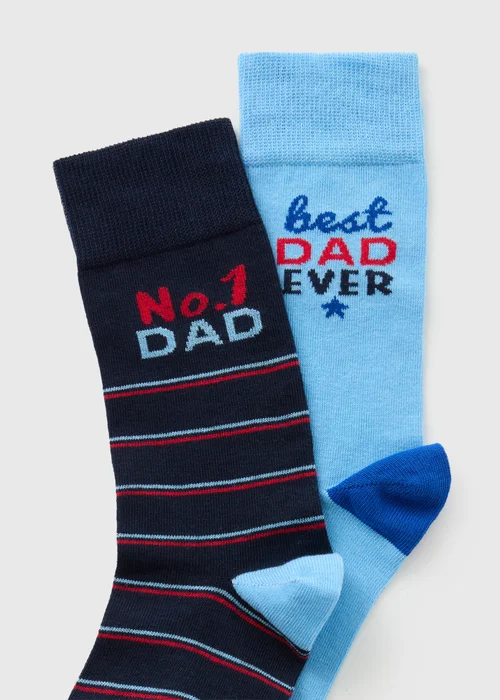 2 Pack Blue Dad Father's Day Ankle Socks - 6-8.5 Image 2