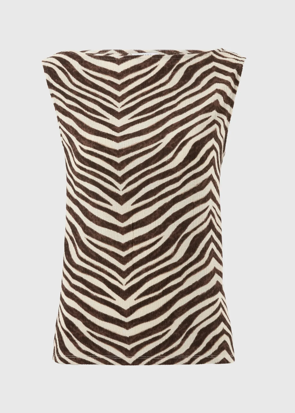 Brown Zebra Print Textured Co Ord Vest Top - 12 Image 4