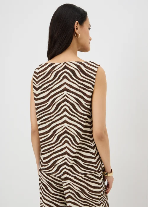 Brown Zebra Print Textured Co Ord Vest Top - 12 Image 2