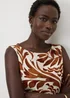 Chocolate Brown Leaf Textured Co Ord Vest Top - 8 Image 3