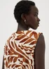 Chocolate Brown Leaf Textured Co Ord Vest Top - 8 Image 2