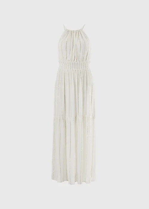 Cream Sequin Sparkle Maxi Beach Dress - XS Image 2