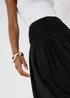 Black Shirred Waist Midaxi Skirt - 8 Image 3