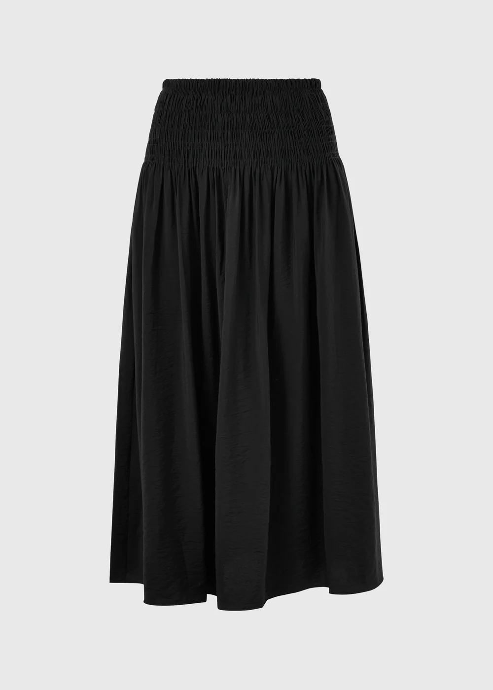 Black Shirred Waist Midaxi Skirt - 8 Image 4