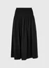Black Shirred Waist Midaxi Skirt - 8 Image 4