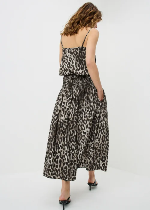 Brown Leopard Print Shirred Co Ord Midaxi Skirt - 8 Image 2