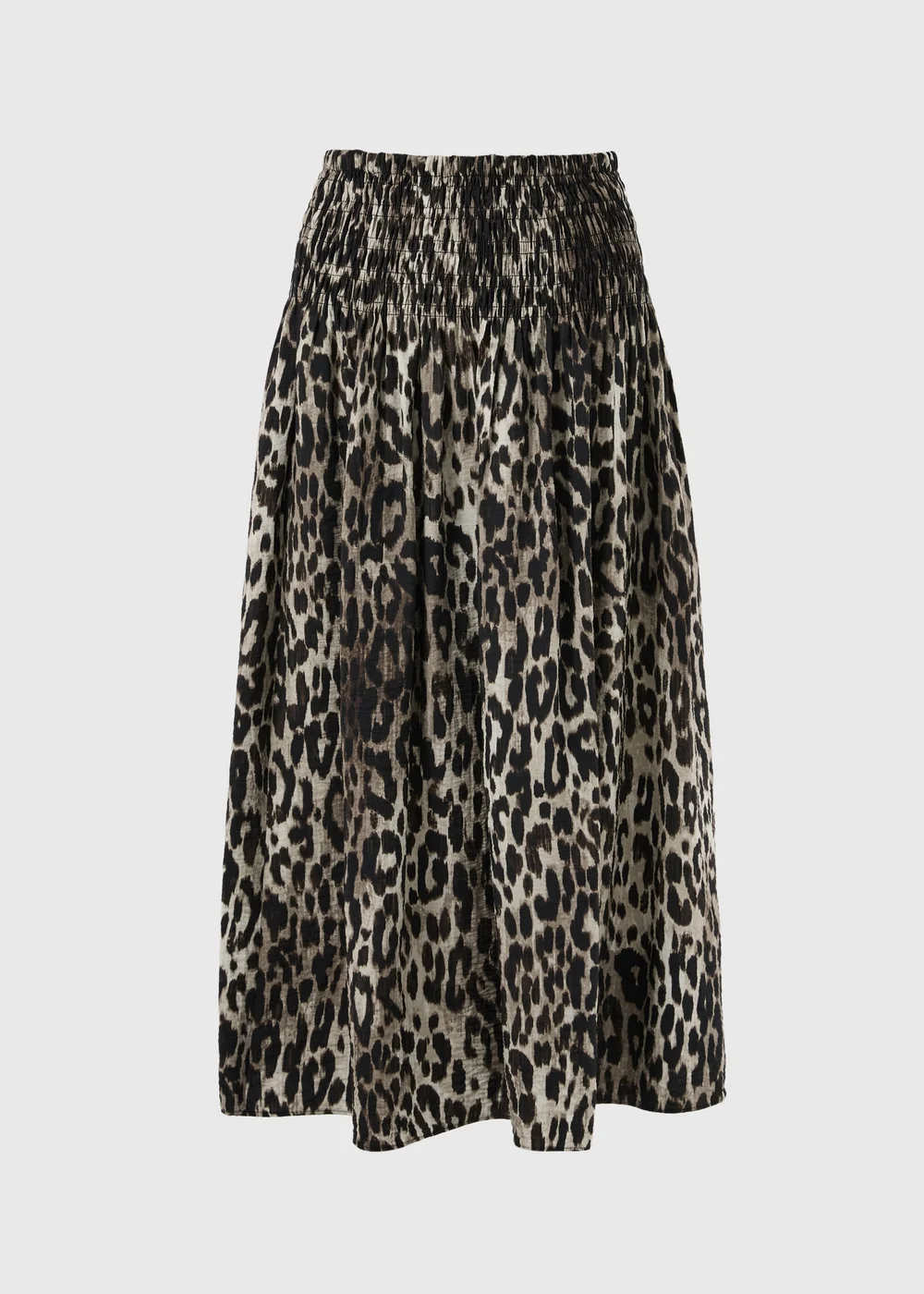 Brown Leopard Print Shirred Co Ord Midaxi Skirt - 8 Image 4
