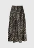 Brown Leopard Print Shirred Co Ord Midaxi Skirt - 8 Image 4