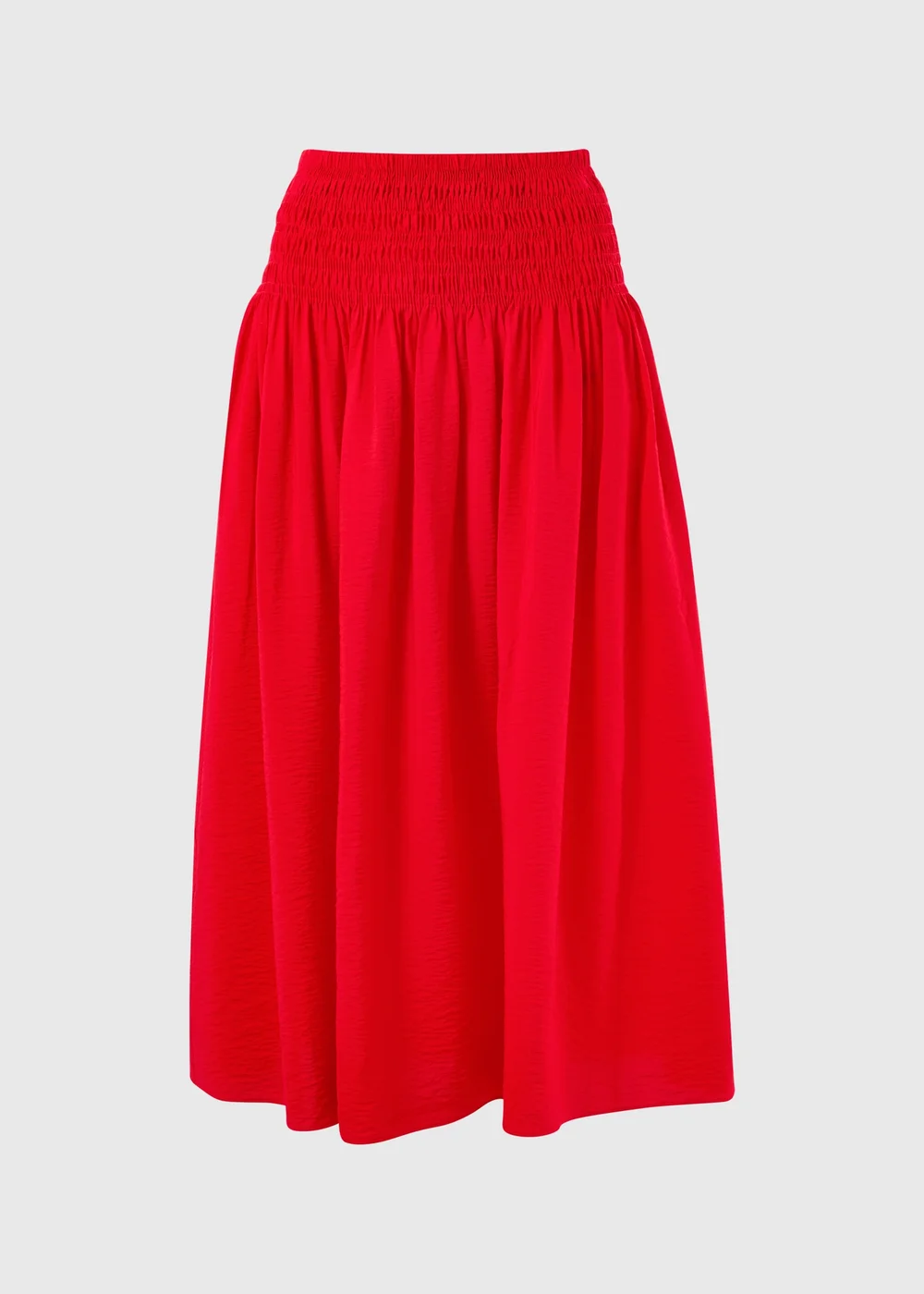 Red Shirred Waist Midaxi Skirt - 20 Image 4