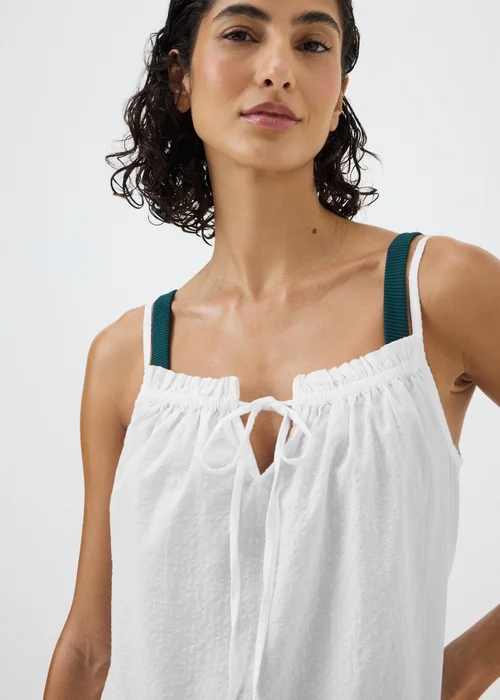 White Tiered Mini Beach Dress - M Image 2