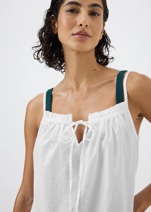 White Tiered Mini Beach Dress
