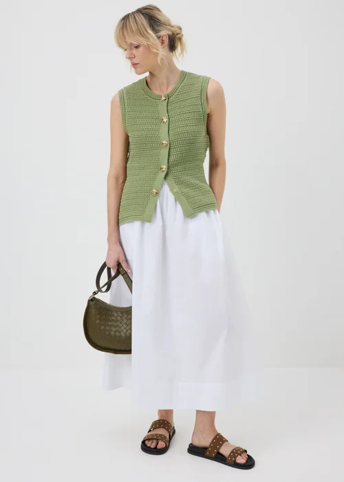 Sage Green Button Up Knitted Waistcoat - 26 Image 2