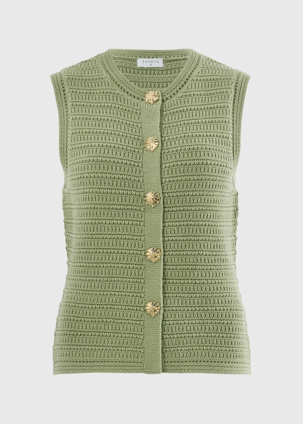 Sage Green Button Up Knitted Waistcoat - 26 Image 4
