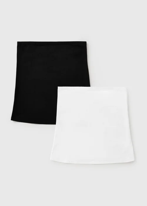 2 Pack Black & White Boob Tube Bandeau Tops - 8 Image 1