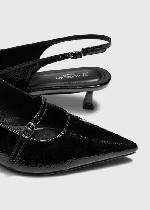 Black Buckle Low Slingback Heels - 3 Image 2
