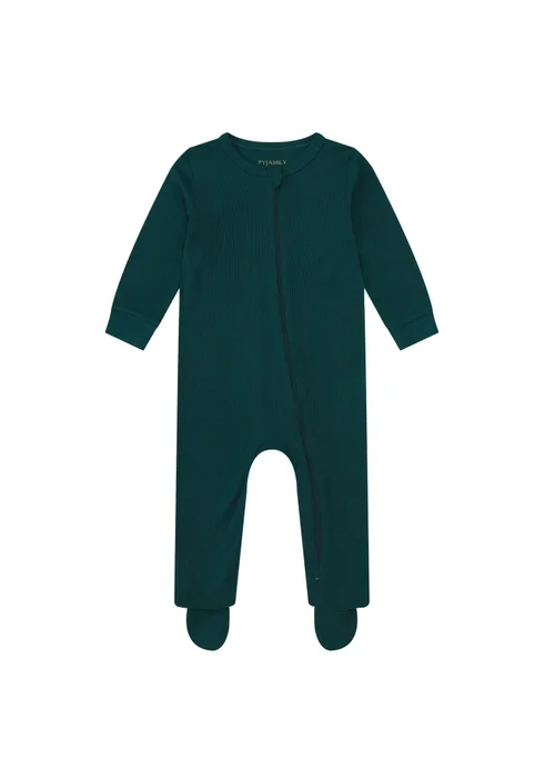 Pyjamily Emerald Green Midnight Jewel Baby's One-Piece Matching Pyjama Sleepsuit (0m-18m) - 3-6 months Image 1