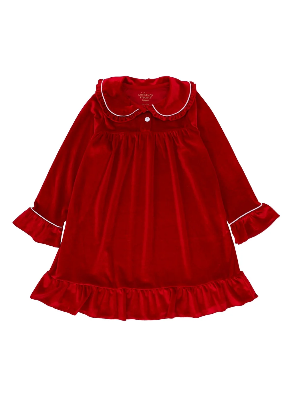 My Christmas Pyjamas Red Velvet Rouge Girl's Matching Nightdress (0m-6yrs) - 3-6 months Image 1