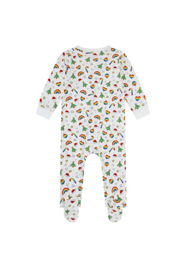 My Christmas Pyjamas White Christmas Full Of Pride Baby's One-Piece Matching Pyjama Sleepsuit (0m-18m)