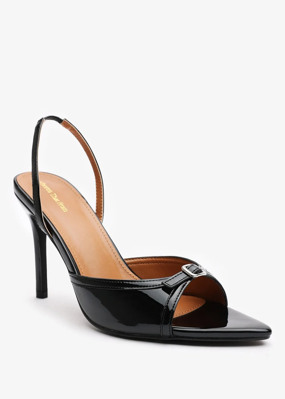 Where's That From Odette Black Patent Slingback Heels - 4 Image 3