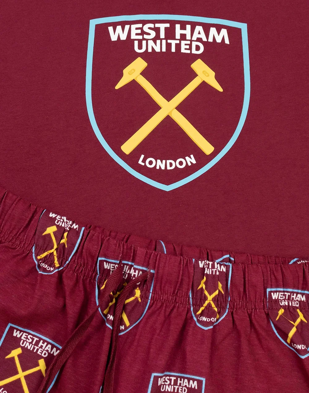Vanilla Underground West Ham United Logo Red Short Sleeve Long Leg Pyjama Set - Medium Image 5