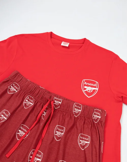 Vanilla Underground Arsenal Logo Red Short Sleeve Long Leg Pyjama Set - Small Image 4