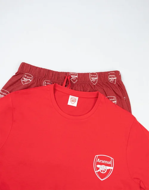 Vanilla Underground Arsenal Logo Red Short Sleeve Long Leg Pyjama Set - Small Image 3