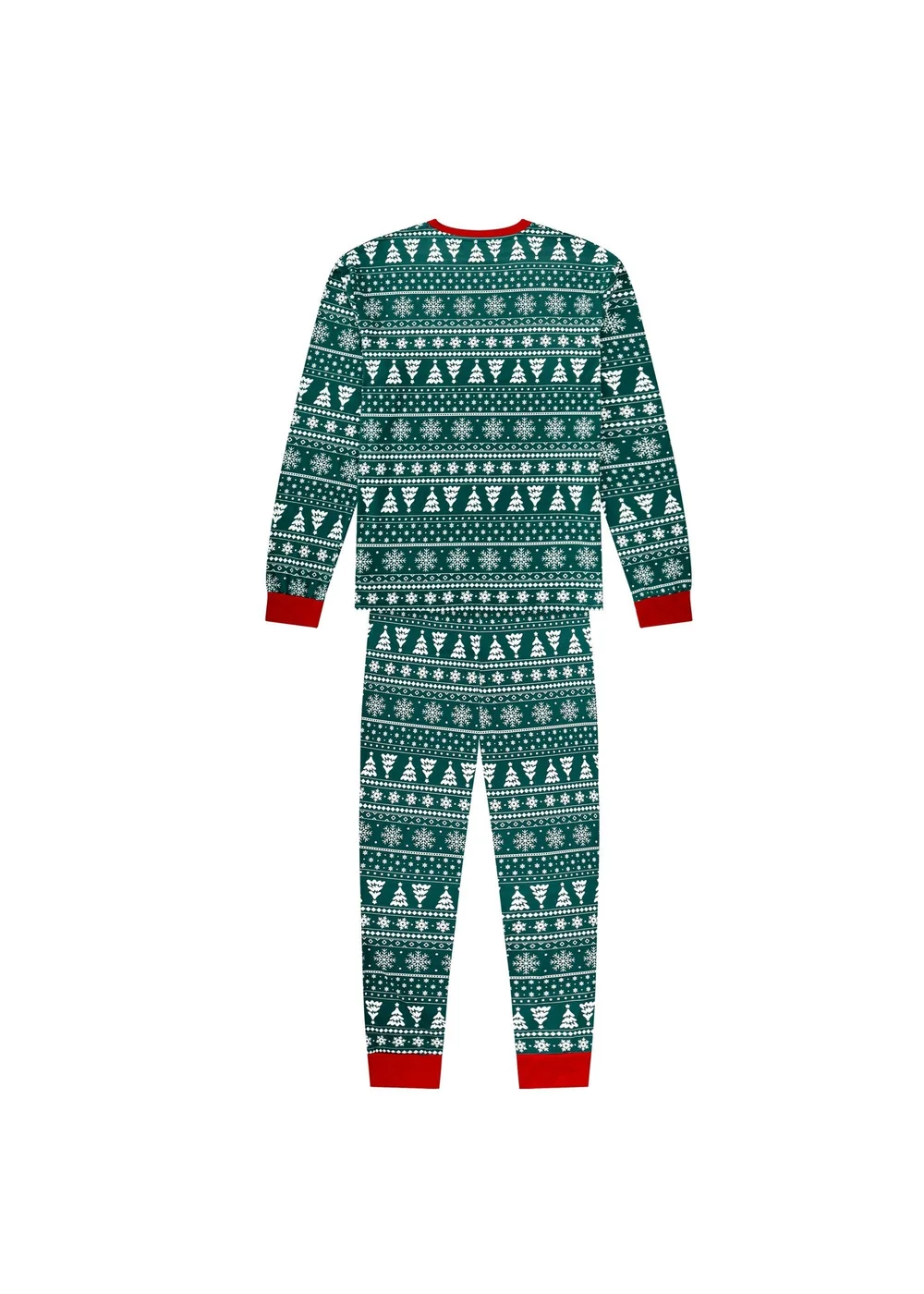 My Christmas Pyjamas Green Yuletide Two Piece Long Matching Pyjama Set - M Image 2