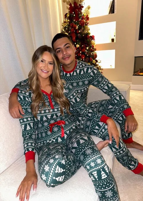 My Christmas Pyjamas Green Yuletide Two Piece Long Matching Pyjama Set - M Image 3