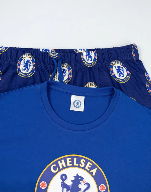 Vanilla Underground Chelsea Logo Blue Short Sleeve Long Leg Pyjama Set - Medium Image 3