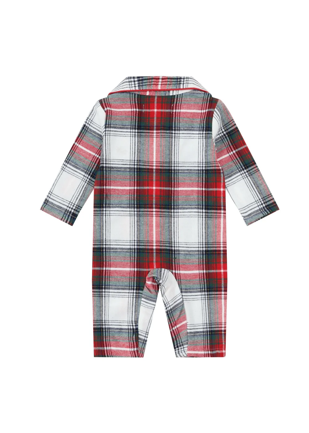 My Christmas Pyjamas White Tidings & Tartan Baby's One-Piece Matching Pyjamas (Newborn-18m) - 6-9 months Image 2