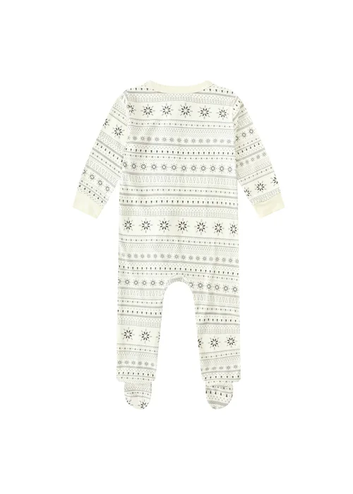 My Christmas Pyjamas Cream Snow White Baby's One-Piece Matching Pyjama Sleepsuit (Newborn-18m) - 3-6 months Image 3