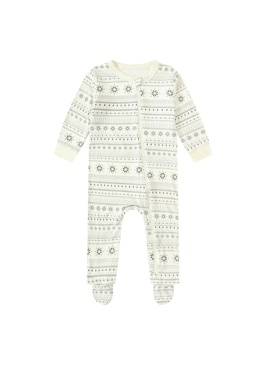 My Christmas Pyjamas Cream Snow White Baby's One-Piece Matching Pyjama Sleepsuit (Newborn-18m) - 3-6 months Image 2