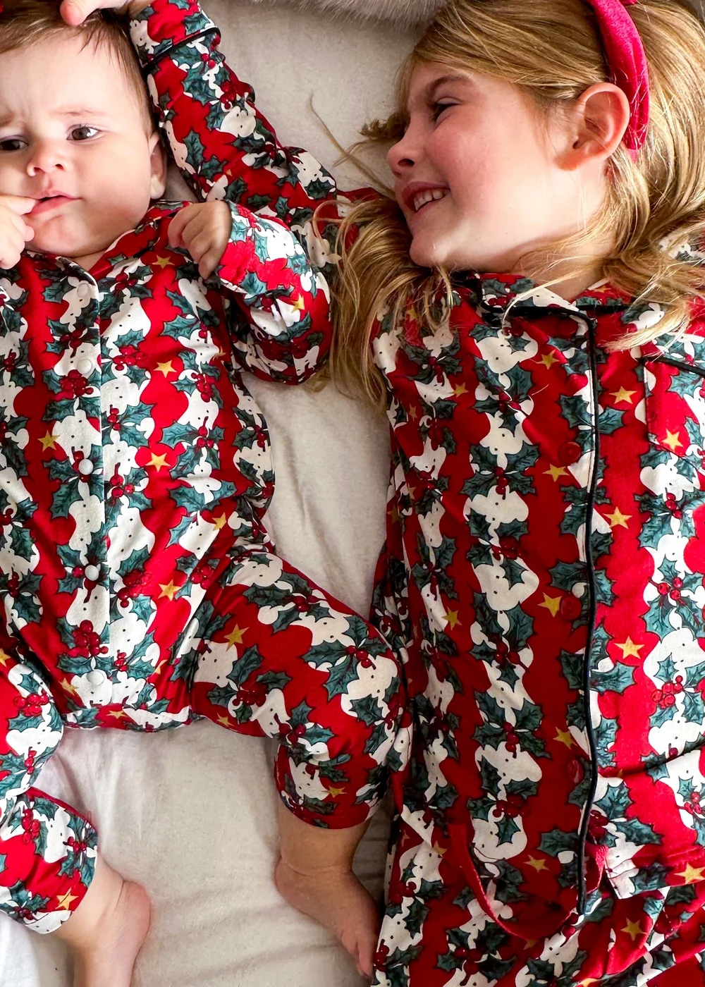 My Christmas Pyjamas Red Mistletoe & Wine Baby's One-Piece Matching Pyjamas (Newborn-18m) - 0-3 months Image 1