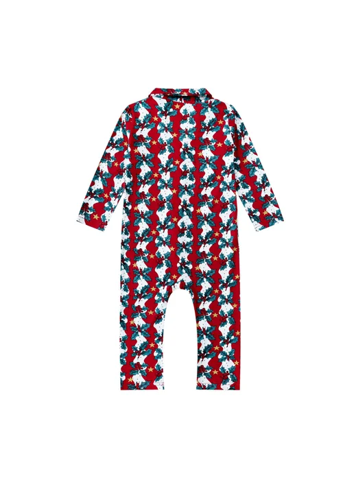 My Christmas Pyjamas Red Mistletoe & Wine Baby's One-Piece Matching Pyjamas (Newborn-18m) - 0-3 months Image 3