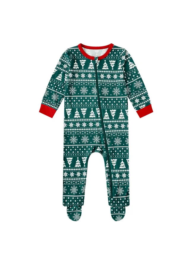 My Christmas Pyjamas Green Yuletide Baby's One-Piece Matching Pyjama Sleepsuit (0m-18m)