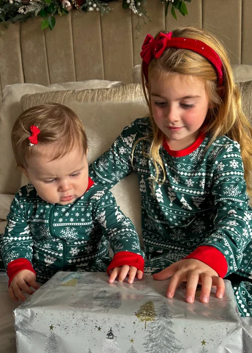 My Christmas Pyjamas Green Yuletide Baby's One-Piece Matching Pyjama Sleepsuit (0m-18m) - 9 - 12 Months Image 5