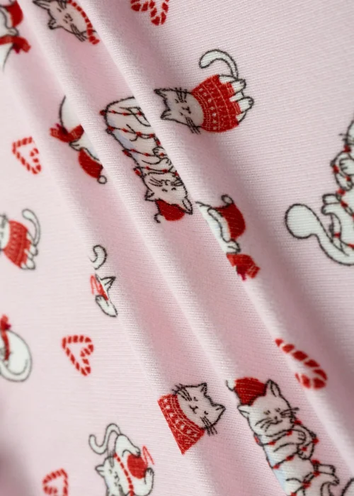My Christmas Pyjamas Pink Feline Festive Baby's One-Piece Matching Pyjama Sleepsuit (Newborn-12m) - 3-6 months Image 4
