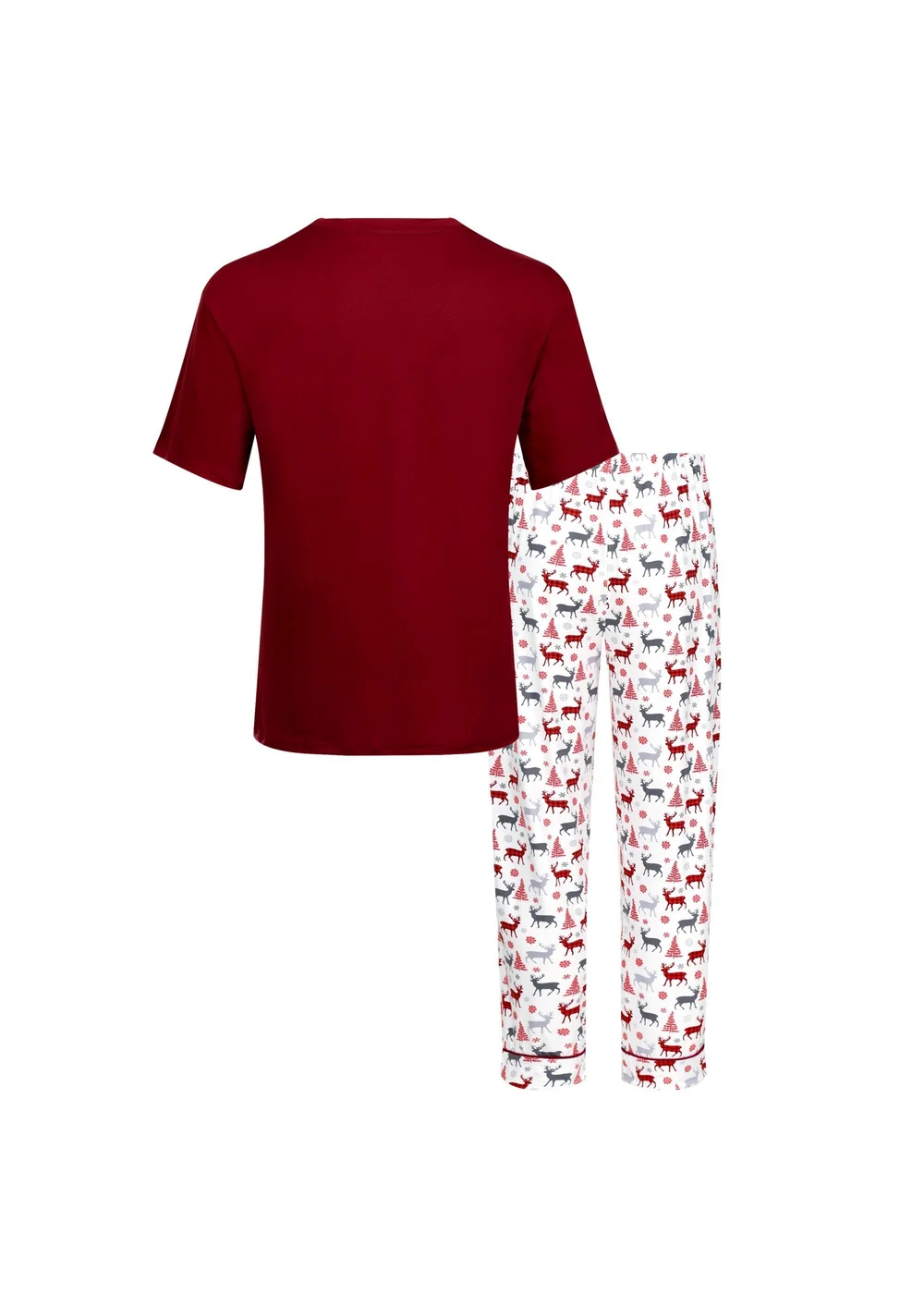 My Pyjamas My Christmas Pyjamas White Christmas Kisses Two-Piece Long Matching ...