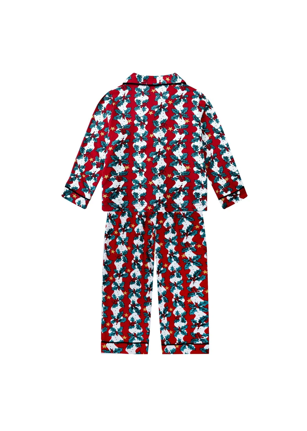 My Christmas Pyjamas Red Mistletoe & Wine Children's Two-Piece Long Matching Pyjama Set (18m-14yrs) - 18 - 24 Months Image 3