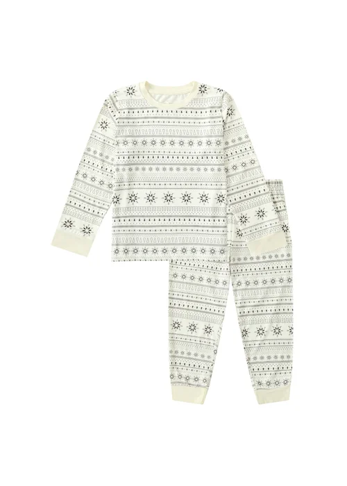 My Christmas Pyjamas Cream Snow White Children's Two-Piece Long Matching Pyjama Set (18m-14yrs) - Age 11-12 Years Image 2