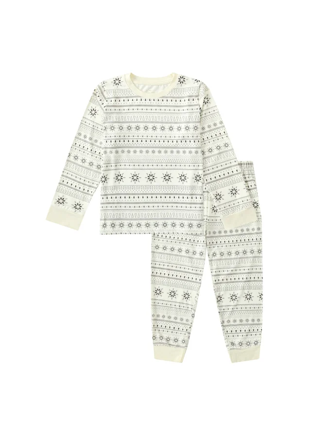 My Christmas Pyjamas Cream Snow White Children's Two-Piece Long Matching Pyjama Set (18m-14yrs)