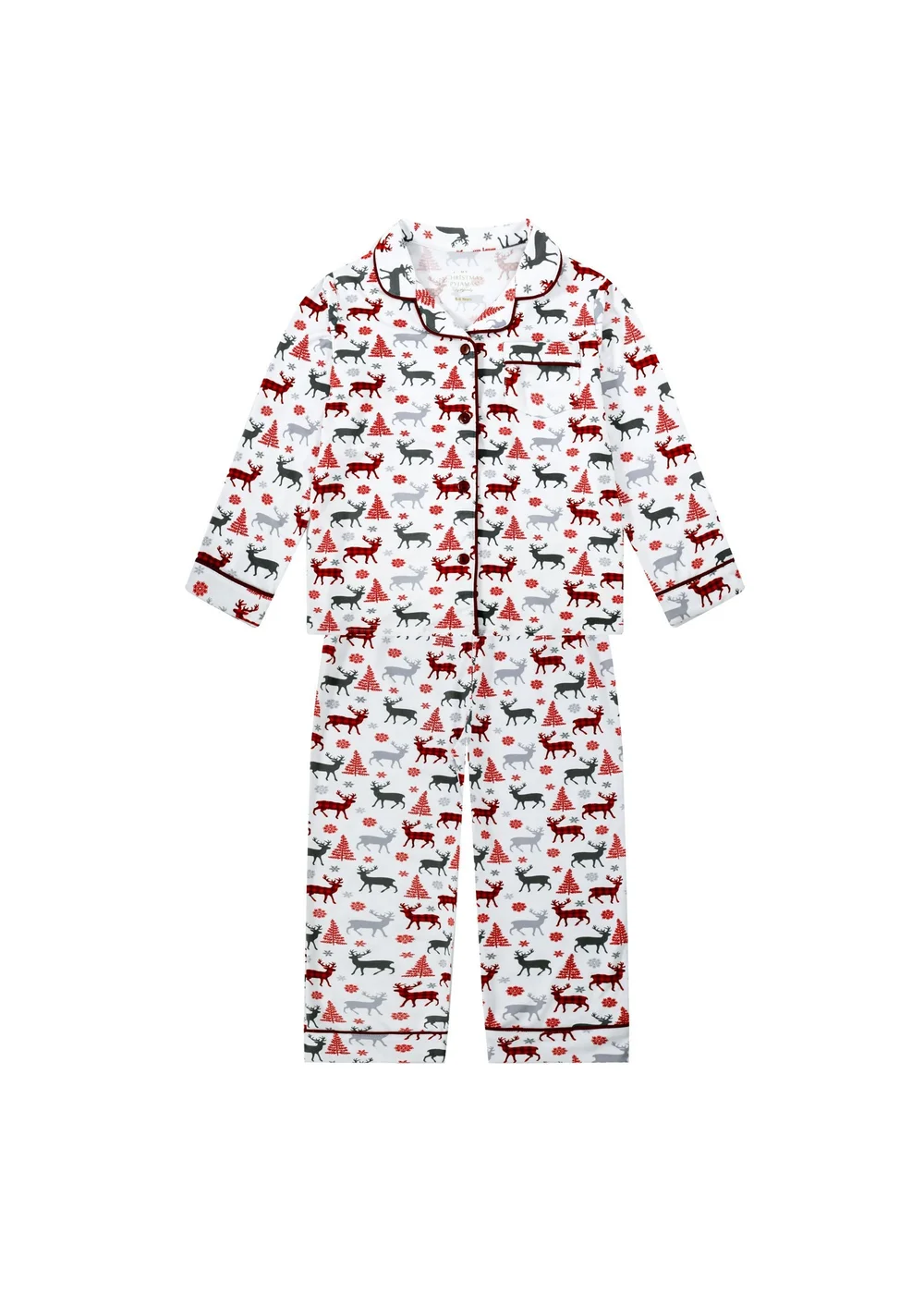 My Christmas Pyjamas White Christmas Kisses Children's Two-Piece Long Matching Pyjama Set (18m-14yrs) - 5-6 Yrs Image 1