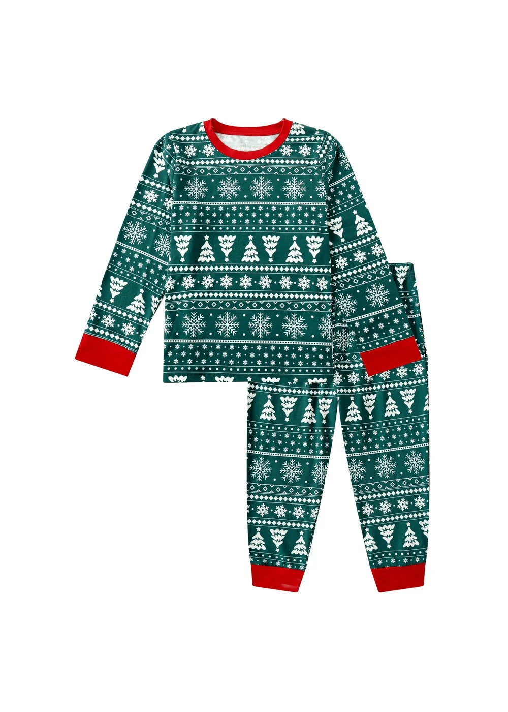 My Christmas Pyjamas Green Yuletide Children's Two-Piece Long Matching Pyjama Set (18m-14yrs) - Age 2-3 Years Image 2