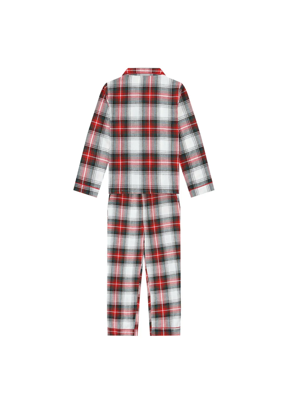 My Christmas Pyjamas White Tidings & Tartan Children's Two-Piece Long Matching Pyjama Set (18m-14yrs) - Age 10-11 Years Image 2