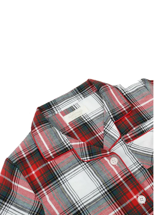 My Christmas Pyjamas White Tidings & Tartan Children's Two-Piece Long Matching Pyjama Set (18m-14yrs) - Age 10-11 Years Image 3
