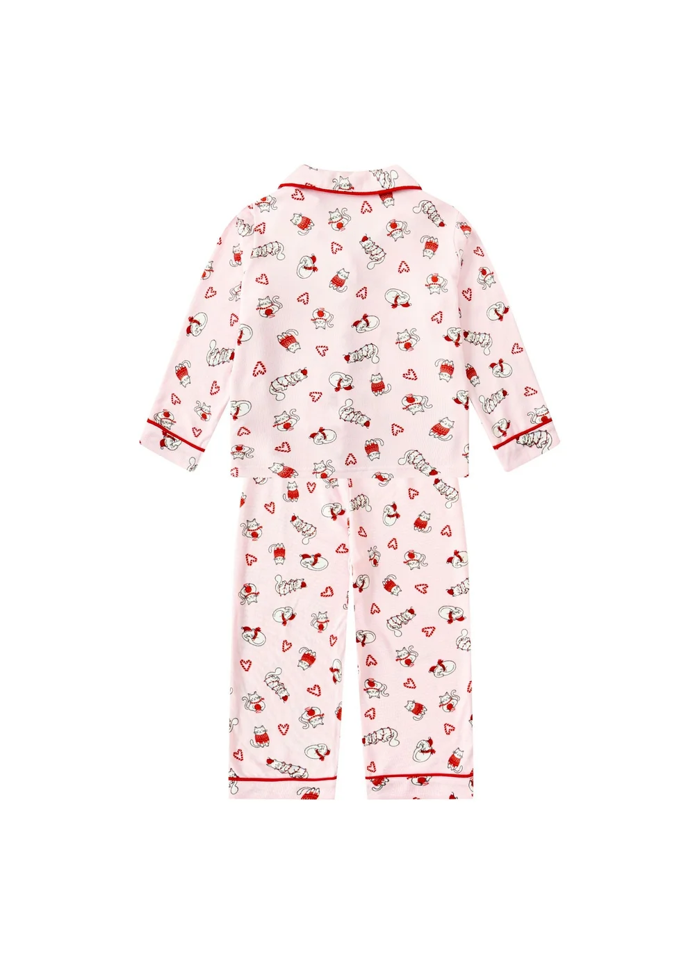 My Christmas Pyjamas Pink Feline Festive Children's Two-Piece Long Matching Pyjama Set (18m-14yrs) - 18 - 24 Months Image 3